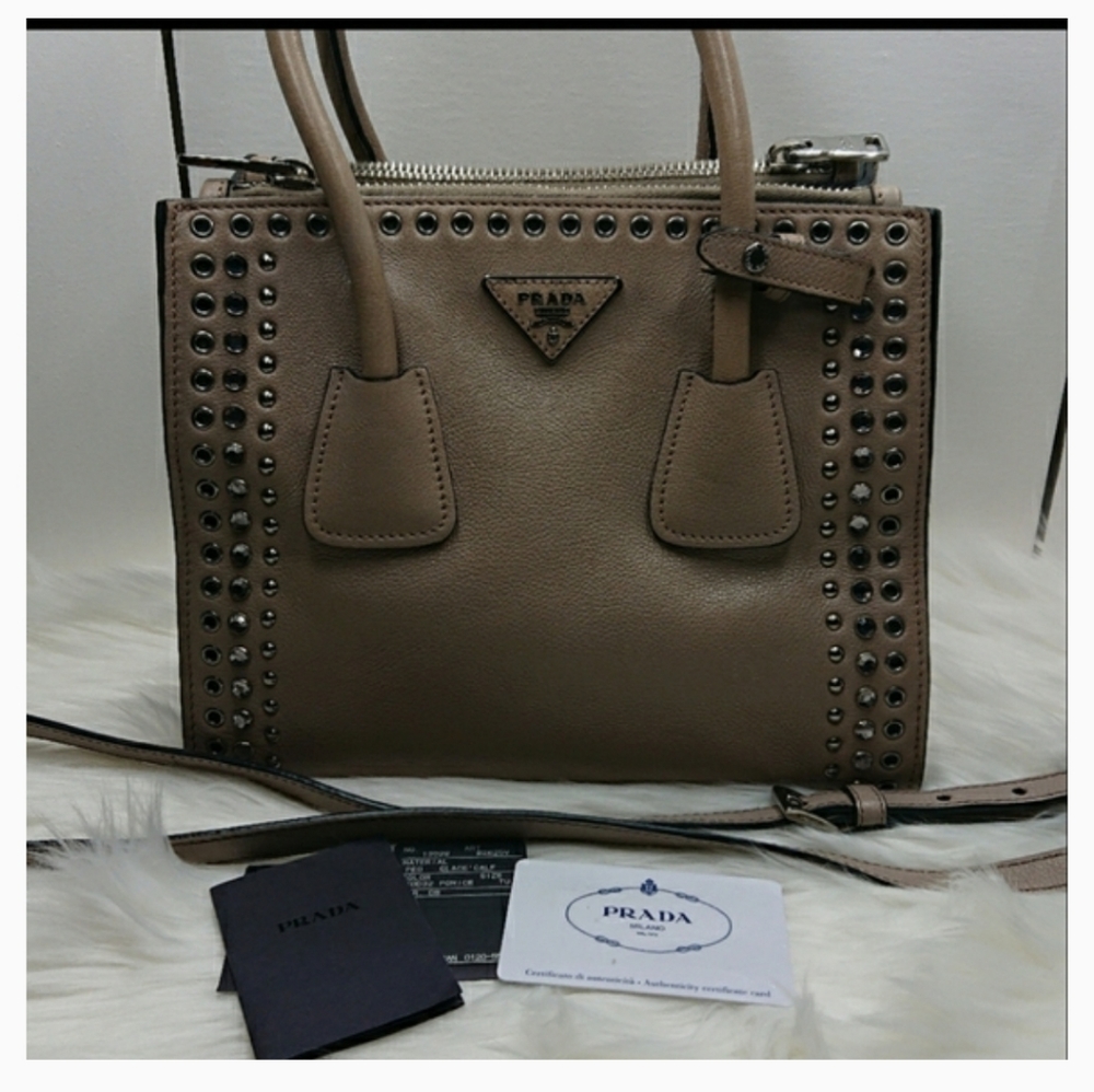 Prada Leather Studded Two way Purse